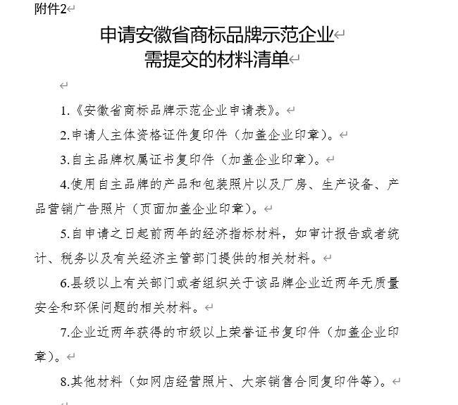關(guān)于開(kāi)展2023年安徽省商標品牌示范企業(yè)申報工作的通知